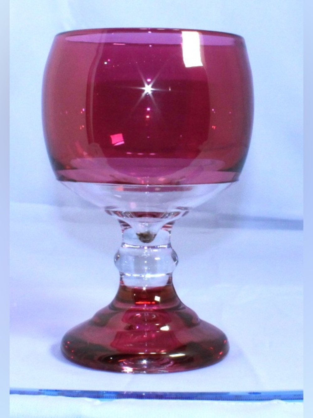 Vintage MCM Blackberry Julep Ruby Red Glass Chalice Goblet